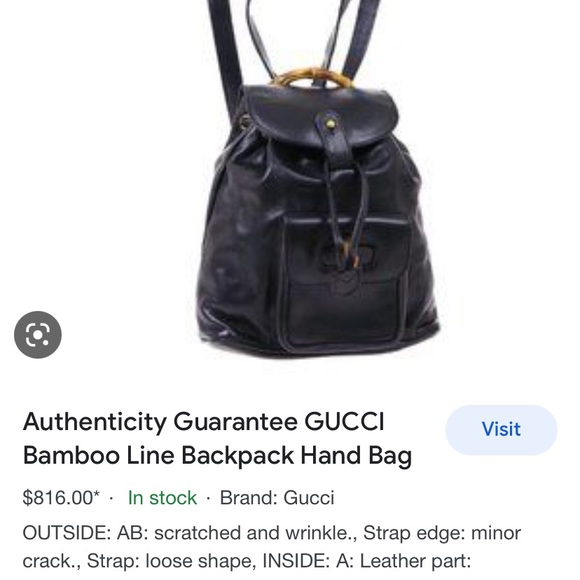 Authentic Gucci Leather Backpack THE PRICE IS FIRM - Picture 5 of 5